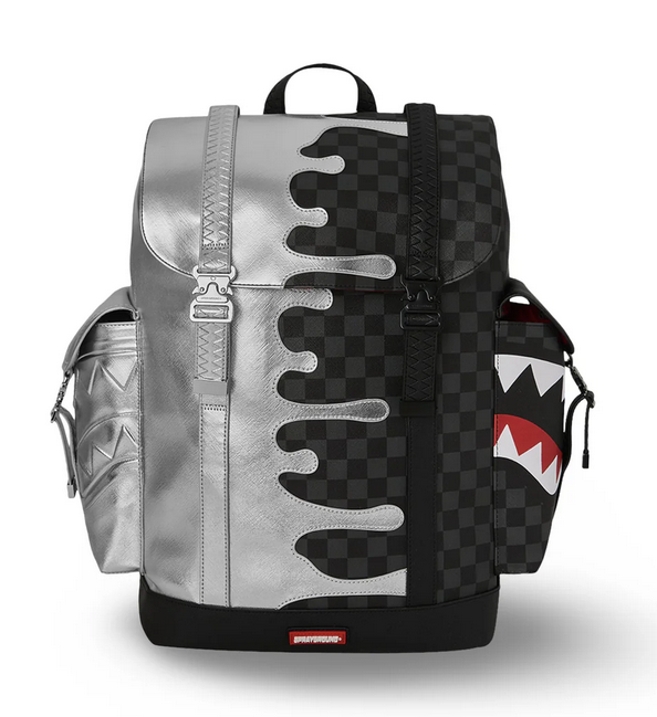 Zaino SPRAYGROUND SILVER SIDE DRIP BLACK CHECK MONTE CARLO