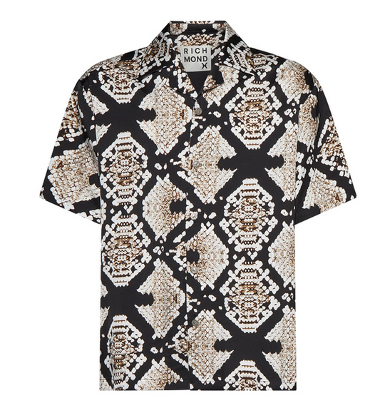 Camicia RICHMOND a maniche corte con motivo grafico all-over
