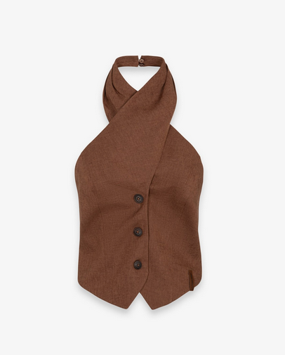 Top HINNOMINATE In Lino Con Incrocio Al Collo