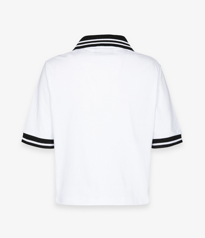 T-Shirt GAELLE PARIS Crop Mezza Manica Con Collo E Abbottonatura A Polo Appl. Termo Lato Cuore