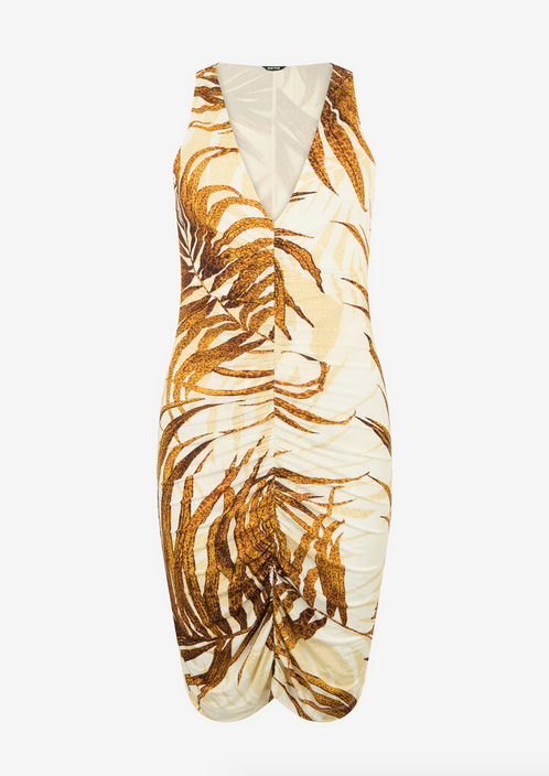 Abito JUST CAVALLI Golden Palm Stampa Mini Vestito