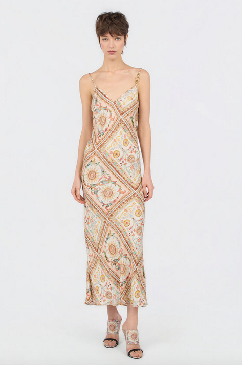 Abito JUST CAVALLI Persiano Tarocchi Stampa Vestito Slip