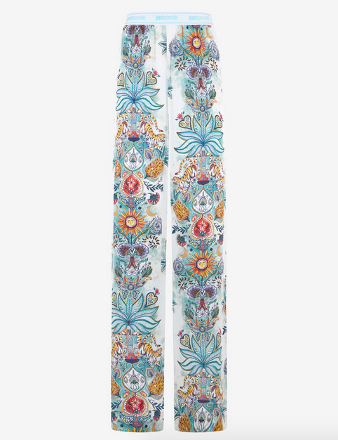 Pantaloni JUST CAVALLI con stampa da giardino tropicale