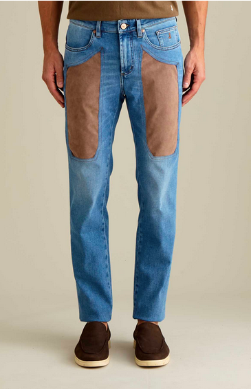 Jeans JECKERSON John Lavaggio Chiaro E Toppa Alcantara