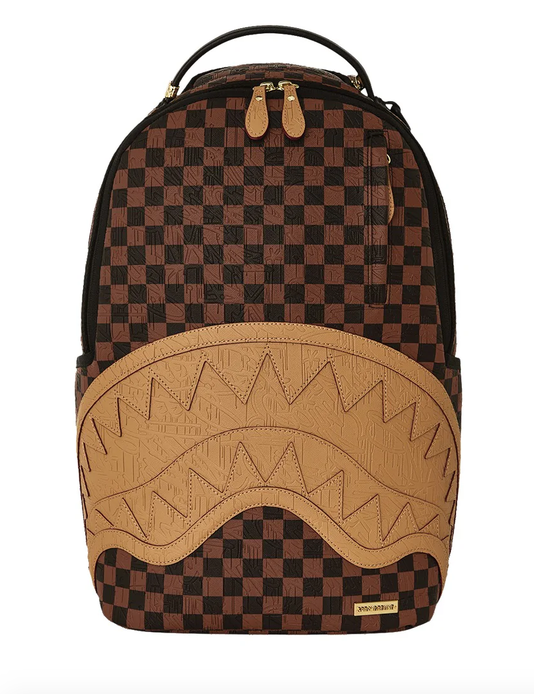Zaino SPRAYGROUND EMBOSSED CHECK BROWN BACKPACK