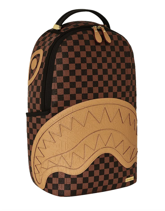 Zaino SPRAYGROUND EMBOSSED CHECK BROWN BACKPACK