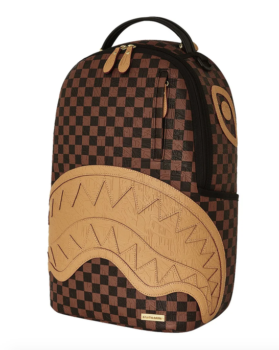 Zaino SPRAYGROUND EMBOSSED CHECK BROWN BACKPACK