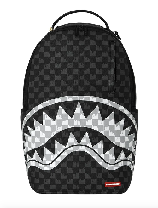 Zaino SPRAYGROUND BLACK AND WHITE DRIP CHECK SHARK BACKPACK