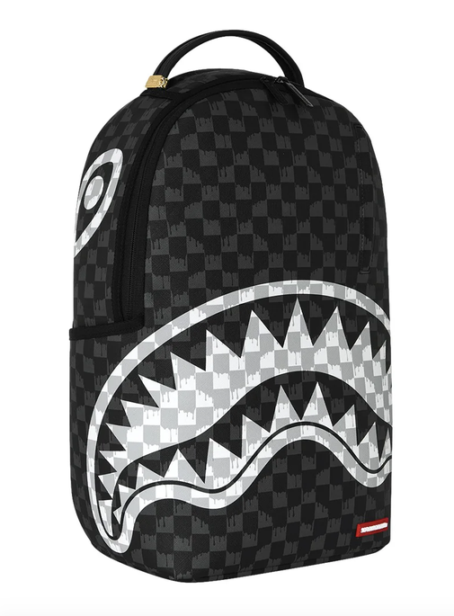 Zaino SPRAYGROUND BLACK AND WHITE DRIP CHECK SHARK BACKPACK