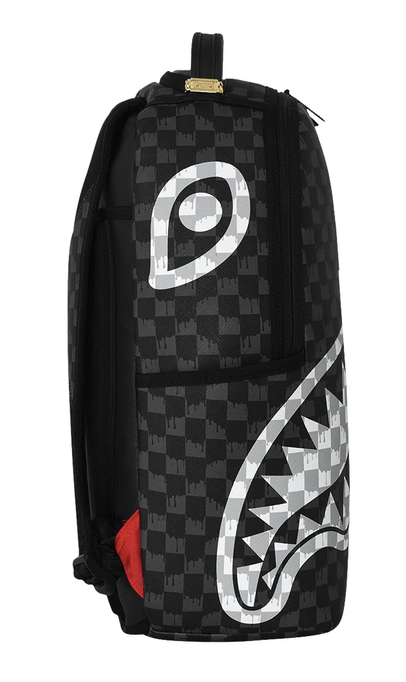 Zaino SPRAYGROUND BLACK AND WHITE DRIP CHECK SHARK BACKPACK