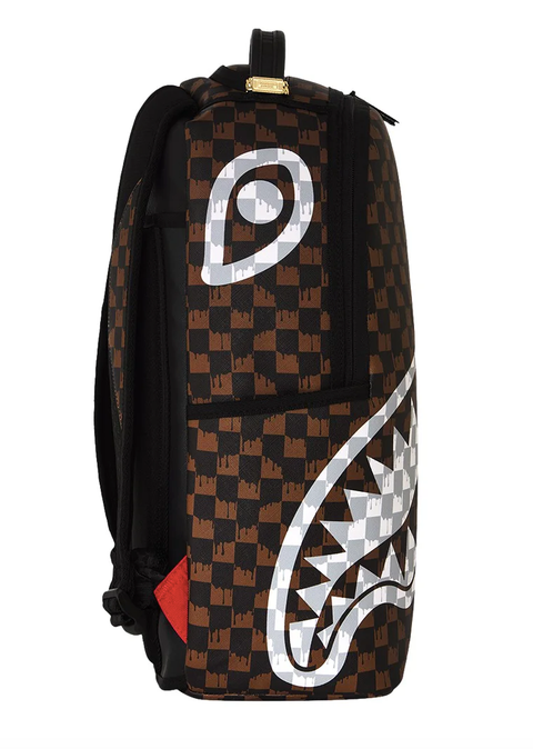 Zaino SPRAYGROUND BROWN AND CREAM DRIP CHECK SHARK BACKPACK
