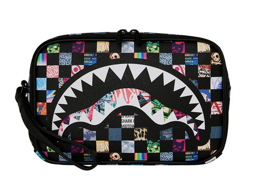 POCHETTE SPRAYGROUND CRAZY CHECK TOILETRY BRICK