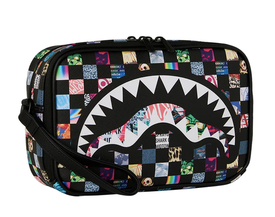 POCHETTE SPRAYGROUND CRAZY CHECK TOILETRY BRICK