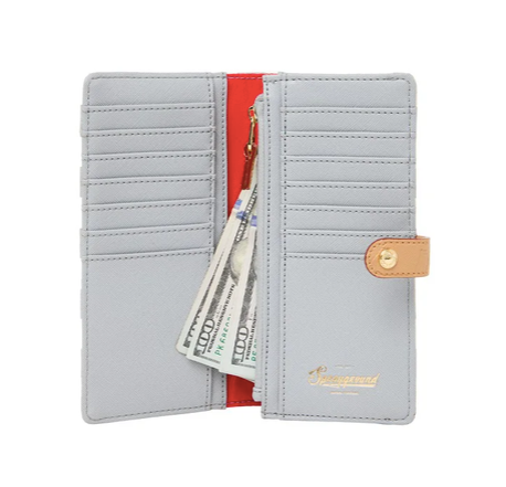 Portafoglio SPRAYGROUND EMBOSSED CREAM CHECK SINGLE FOLD WALLET