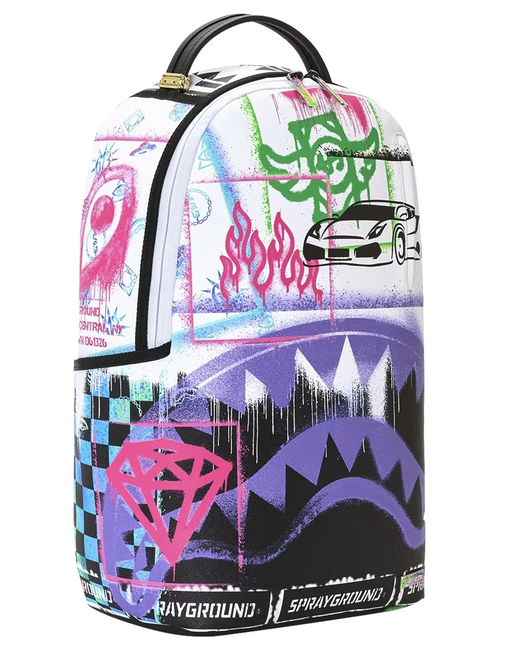 Zaino SPRAYGROUND STENCIL SHARK ATTACK BLACK AND WHITE SPLIT BACKPACK