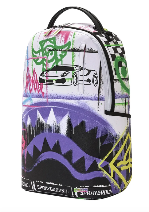 Zaino SPRAYGROUND STENCIL SHARK ATTACK BLACK AND WHITE SPLIT BACKPACK