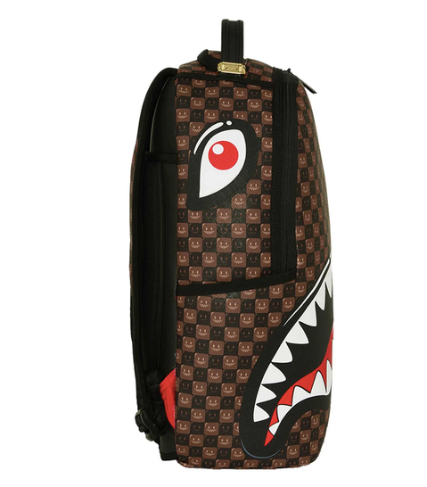ZAINO SPRAYGROUND SHARKS IN PARIS WTF BUBBLE BROWN CHECK BACKPACK 910B8634NSZ