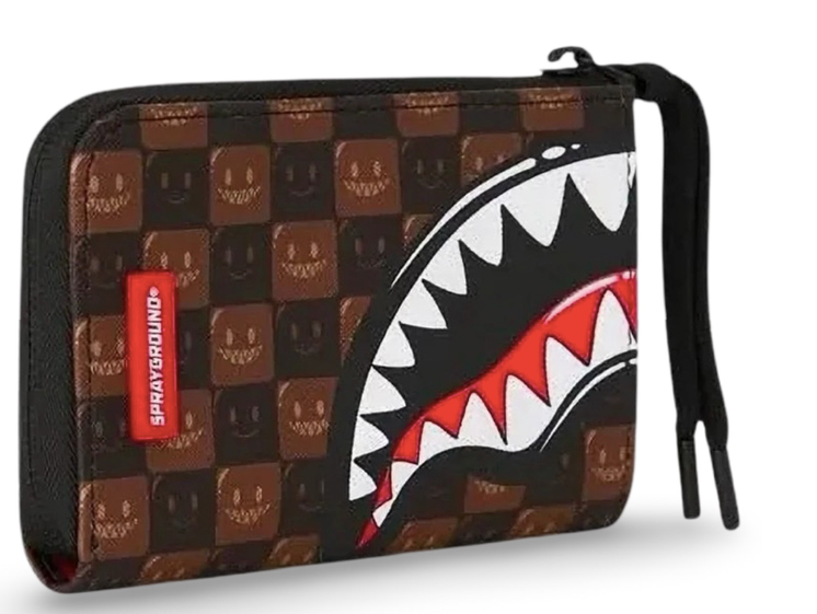Portafoglio SPRAYGROUND SHARKS IN PARIS WTF BUBBLE BROWN CHECK WALLET 910W9302NSZ