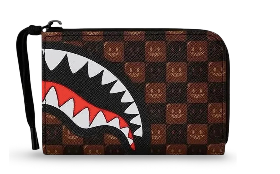 Portafoglio SPRAYGROUND SHARKS IN PARIS WTF BUBBLE BROWN CHECK WALLET 910W9302NSZ