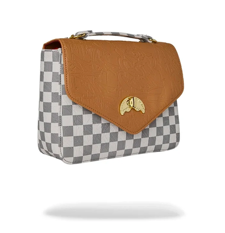 BORSA Sprayground EMBOSSED CREAM CHECK HANDBAG 910B9401NSZ