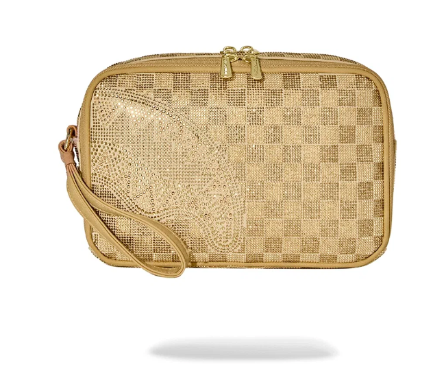 POCHETTE SPRAYGROUND 2 TONE GOLD TRINITY TOILETRY BRICK  910B9482NSZ
