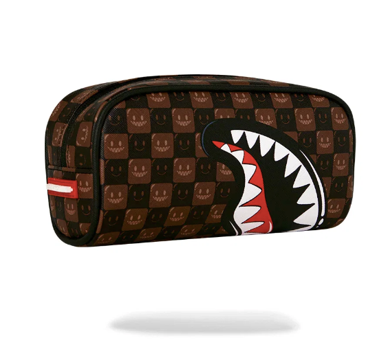 Pochette astuccio Sprayground  SHARKS IN PARIS WTF BUBBLE BROWN CHECK POUCH 910B9303NSZ