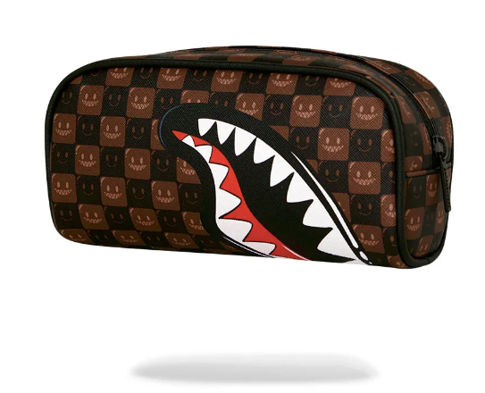 Pochette astuccio Sprayground  SHARKS IN PARIS WTF BUBBLE BROWN CHECK POUCH 910B9303NSZ