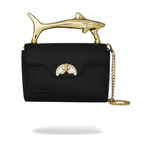 BORSA Sprayground BLACKED OUT EMBOSSED GOLD SHARK HANDBAG 910B9620NSZ
