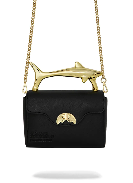 BORSA Sprayground BLACKED OUT EMBOSSED GOLD SHARK HANDBAG 910B9620NSZ