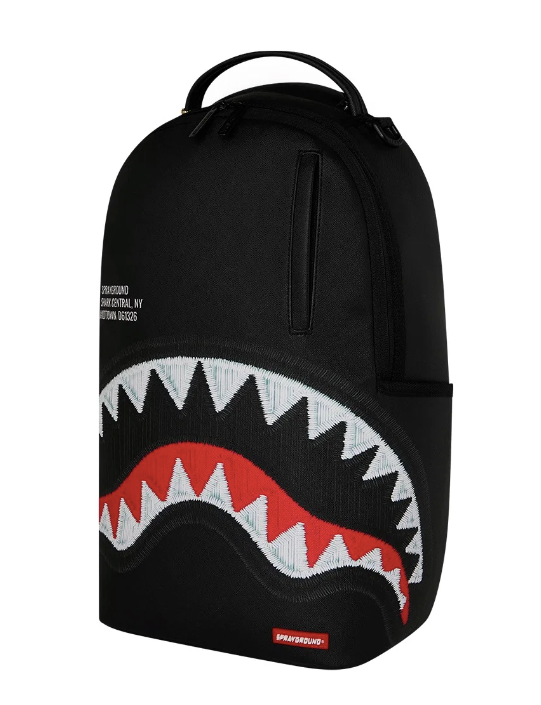 Zaino SPRAYGROUND  SHARK CENTRAL BLACK EMBROIDERED SHARK BACKPACK 910B9629NSZ
