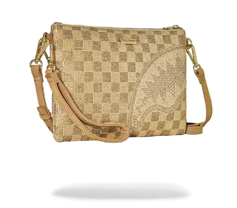 POCHETTE SPRAYGROUND 2 TONE GOLD TRINITY CROSSOVER CLUTCH 910B9481NSZ