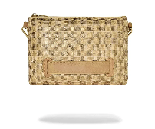 POCHETTE SPRAYGROUND 2 TONE GOLD TRINITY CROSSOVER CLUTCH 910B9481NSZ