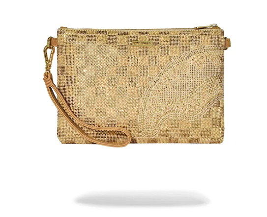 POCHETTE SPRAYGROUND 2 TONE GOLD TRINITY CROSSOVER CLUTCH 910B9481NSZ