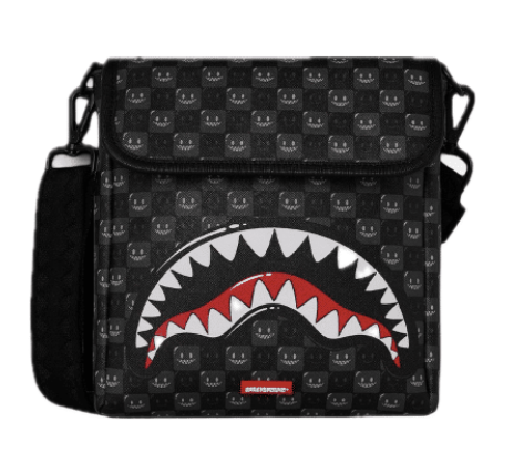 Tracolla SPRAYGROUND  SHARKS IN PARIS WTF BUBBLY BLACK CHECK MESSENGER SLING  910B9314NSZ