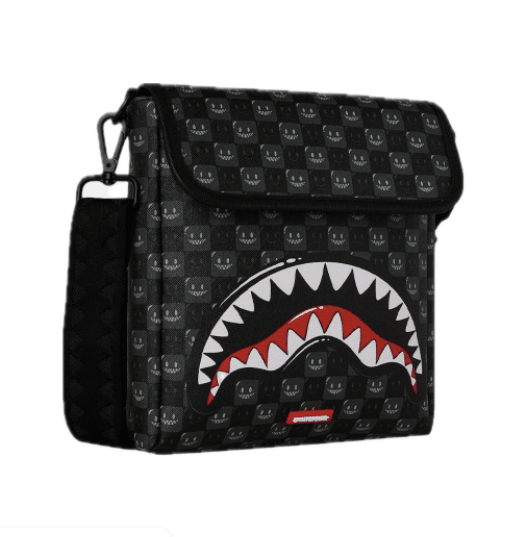 Tracolla SPRAYGROUND  SHARKS IN PARIS WTF BUBBLY BLACK CHECK MESSENGER SLING  910B9314NSZ