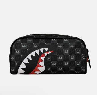 POCHETTE ASTUCCIO SPRAYGROUND  SHARKS IN PARIS WTF BUBBLY BLACK CHECK POUCH  910B9316NSZ