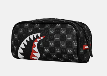 POCHETTE ASTUCCIO SPRAYGROUND  SHARKS IN PARIS WTF BUBBLY BLACK CHECK POUCH  910B9316NSZ