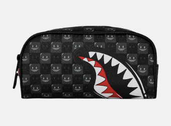 POCHETTE ASTUCCIO SPRAYGROUND  SHARKS IN PARIS WTF BUBBLY BLACK CHECK POUCH  910B9316NSZ