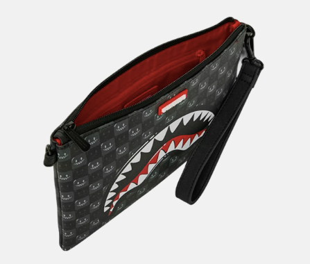 POCHETTE SPRAYGROUND SHARKS IN PARIS WTF BUBBLY BLACK CHECK CROSSOVER CLUTCH  910B9318NSZ
