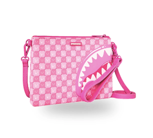 POCHETTE SPRAYGROUND PINK NEW CHECK FACES CROSSOVER CLUTCH  910B9321NSZ