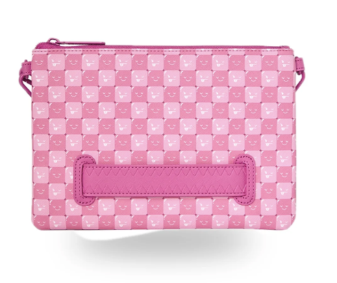POCHETTE SPRAYGROUND PINK NEW CHECK FACES CROSSOVER CLUTCH  910B9321NSZ