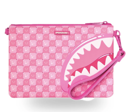 POCHETTE SPRAYGROUND PINK NEW CHECK FACES CROSSOVER CLUTCH  910B9321NSZ