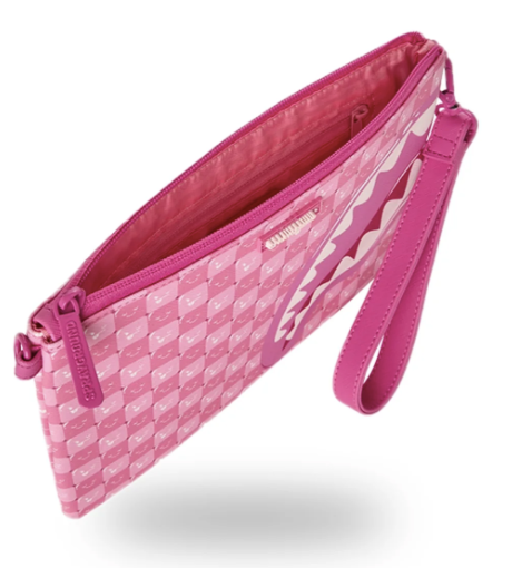 POCHETTE SPRAYGROUND PINK NEW CHECK FACES CROSSOVER CLUTCH  910B9321NSZ