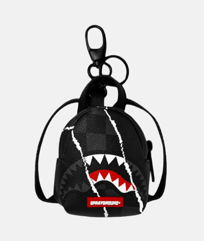 PORTACHIAVI SPRAYGROUND CENTER RIP REVEALING GRAY CHECK BACKPACK KEYCHAIN 910K9352NSZ