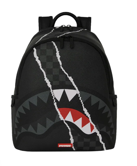 ZAINO SPRAYGROUND CENTER RIP REVEALING GRAY CHECK SAVAGE BACKPACK  910B9347NSZ