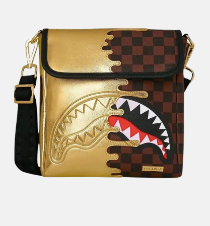 Tracolla SPRAYGROUND SHARK IN PARIS GOLD DRIP MESSENGER SLING 910B9340NSZ