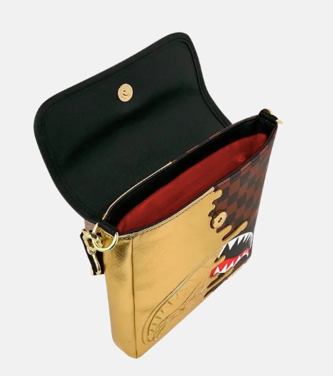 Tracolla SPRAYGROUND SHARK IN PARIS GOLD DRIP MESSENGER SLING 910B9340NSZ