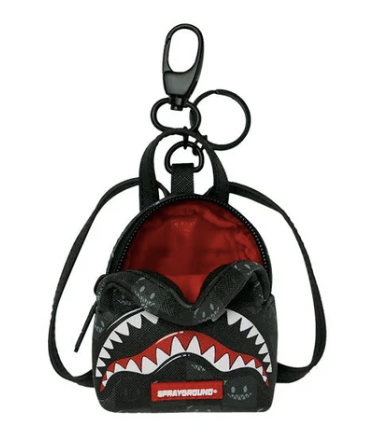 PORTACHIAVI SPRAYGROUND SHARKS IN PARIS WTF BUBBLY BLACK CHECK KEYCHAIN 910K9317NSZ