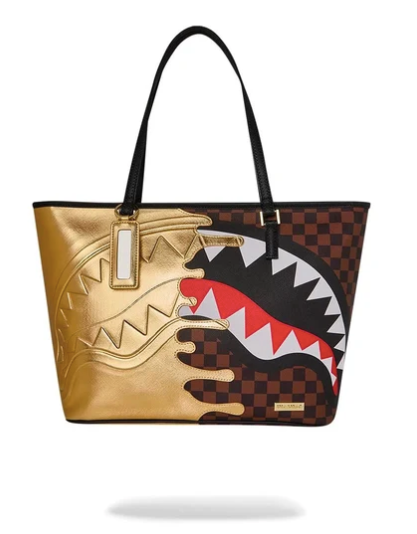 BORSA SPRAYGROUND SHARK IN PARIS GOLD DRIP TOTE 910T9345NSZ