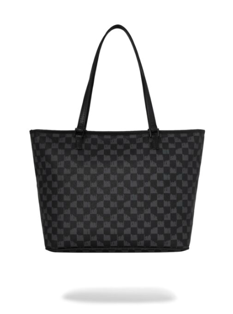 BORSA SPRAYGROUND BLACK AND WHITE DRIP CHECK SHARK TOTE 910T9346NSZ
